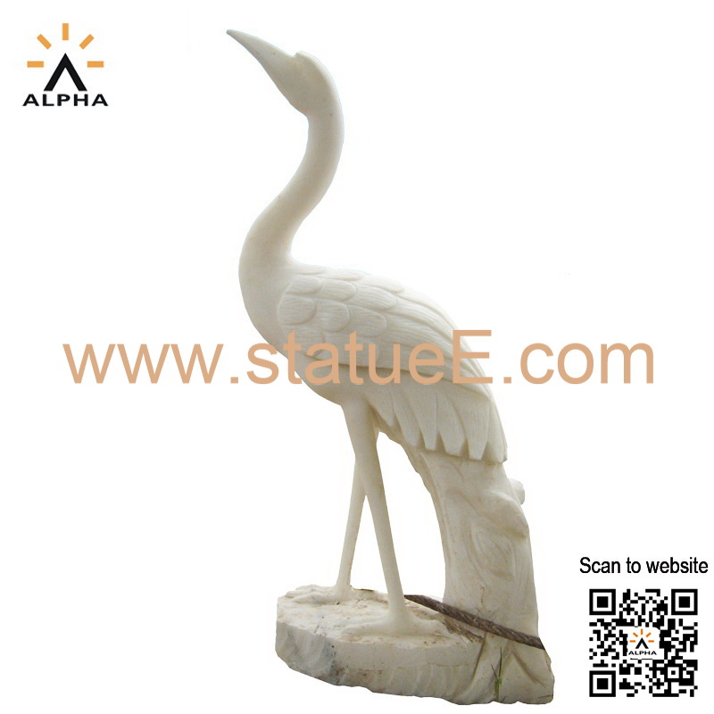 Marble crane statue